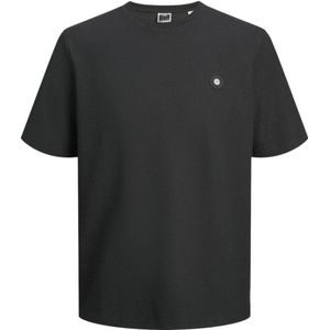 JACK & JONES CORE regular fit T-shirt JCOPUFFER met logo en textuur zwart