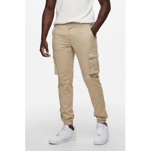 ONLY & SONS tapered fit cargo broek ONSCAM chinchilla