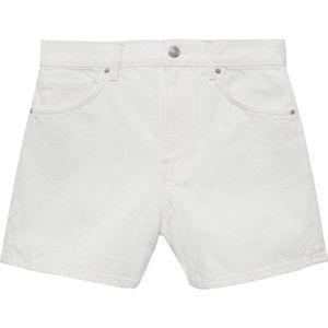 Mango high waist straight fit denim short wit