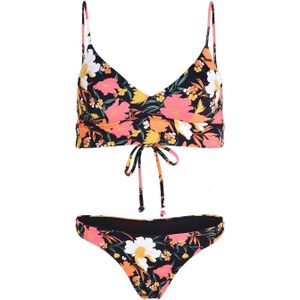 O'Neill voorgevormde triangel bikini Wave Skye zwart/oranje/roze