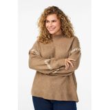 Zizzi gebreide trui lichtbruin