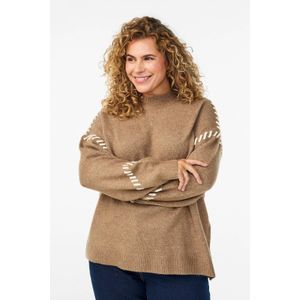 Zizzi gebreide trui lichtbruin