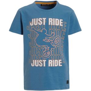 Orange Stars T-shirt Prince met tekstopdruk blauw