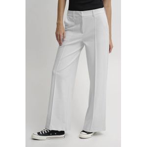 ICHI wide leg pantalon IHKATE van polyester wit