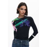 Desigual - Gebloemde Top - Zwart