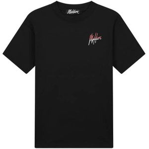 Malelions T-shirt met backprint black/coral
