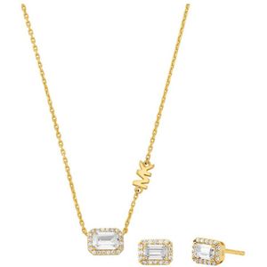 Michael Kors oorbellen + ketting MKC1759CZSET goudkleurig