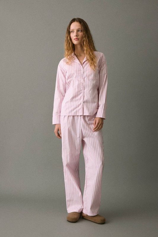 MANGO TEEN pyjamaset lichtroze met strepen