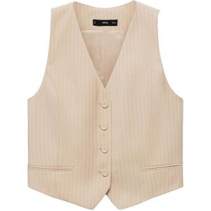 Mango gestreept gilet beige