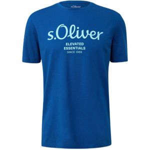 s.Oliver regular fit T-shirt met printopdruk blauw