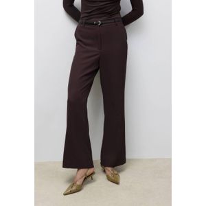 AWARE flared regular waist casual broek donkerbruin
