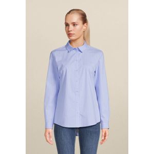 JDY blouse JDYMIO met krijtstreep blauw/wit