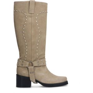 Sacha suède bikerboots met studs beige