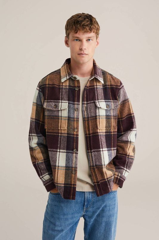 WE Fashion - Boxy Fit Overshirt - Bordeauxrood