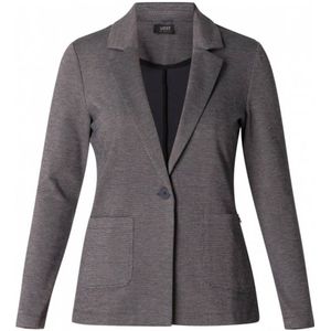 Yesta rechtvallende tricot blazer grijs melange