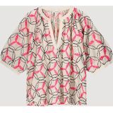 Summum top met all over print beige/ roze/ zwart