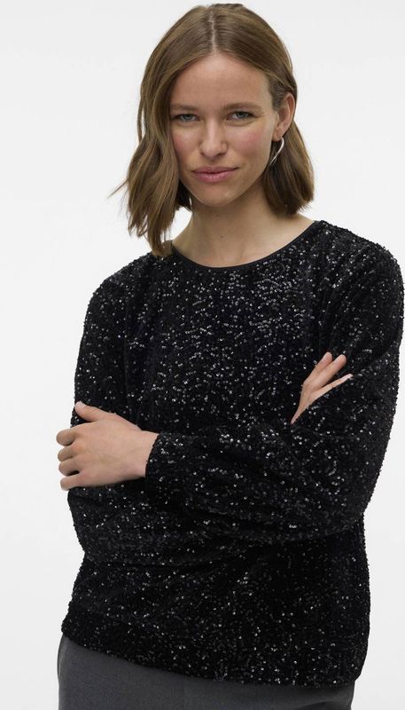 VERO MODA - Top - Zwart - Pailletten