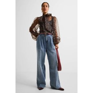 Ruby tailored wide leg jeans blauw