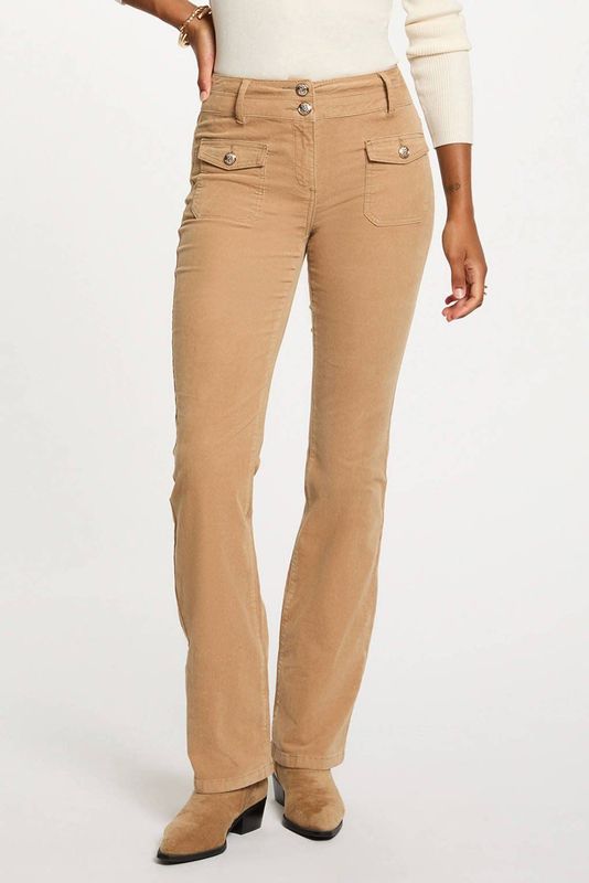 Morgan - Flared Regular Waist - Broek - Beige