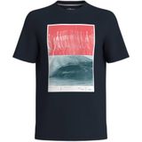 s.Oliver slim fit T-shirt met printopdruk marine