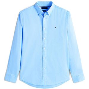 Tommy Hilfiger Overhemd Solid Flex Flannel Hemelsblauw heren