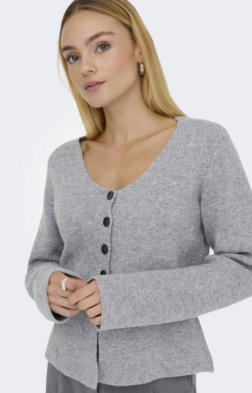 JDY - Vest - V-Hals - Lange Mouwen - Knoopsluiting - Knit Fit