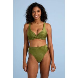 BEACHWAVE high waist bikinibroekje met textuur groen