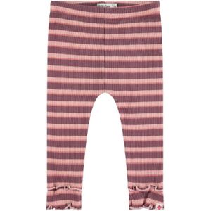 Babyface baby gestreepte legging donkerrood/roze