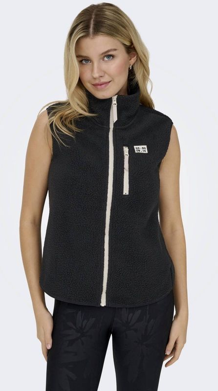 ONLY PLAY teddy bodywarmer ONPMON zwart