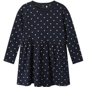 NAME IT MINI jurk NMFVIVIA met stippen donkerblauw/wit