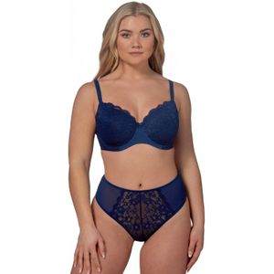 After Eden D-cup & up high waist string Lois donkerblauw