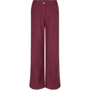 Ydence gemêleerde high waist wide leg broek Judith met wol roze