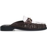 Sacha leren loafers bruin/wit