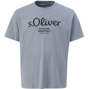 s.Oliver Big Size regular fit T-shirt Plus Size met printopdruk lichtgrijs