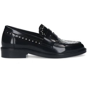 Manfield leren loafers met studs zwart