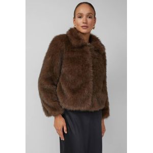 s.Oliver BLACK LABEL faux fur jas donkerbruin