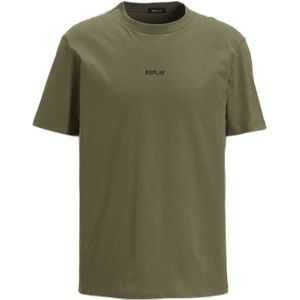 REPLAY T-shirt met logo light military
