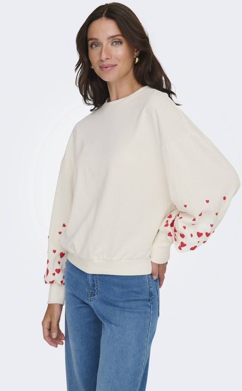 ONLY sweater met hartjes ecru