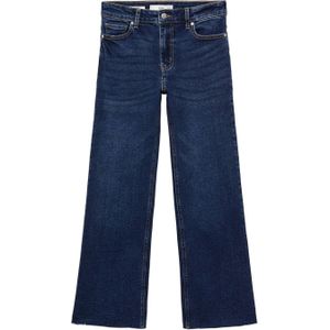 Mango cropped low waist flared jeans dark blue denim