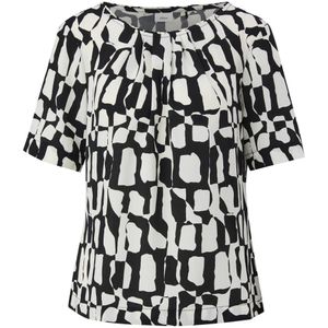 s.Oliver BLACK LABEL blousetop met grafische print ecru/zwart