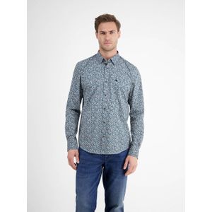 Lerros - Overhemd - Fjord Blue - Lange Mouwen - Met Print All-over