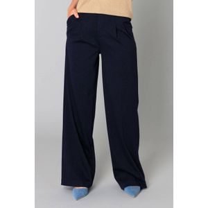 Yest wide leg high waist pantalon donkerblauw met lurex