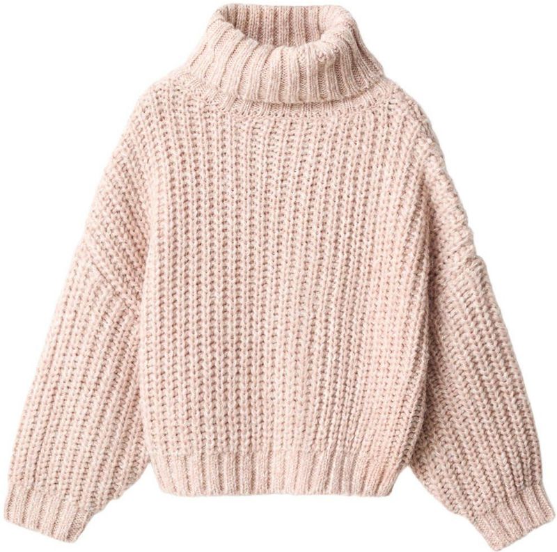 Mango Kids - Grof Gebreide Trui - Lichtroze