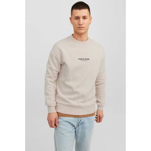 JACK & JONES ORIGINALS sweater JORVESTERBRO met printopdruk grijs