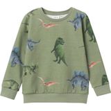 NAME IT MINI sweater NMMPNODINO met all over print groen/blauw