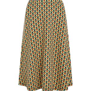 King Louie midi rok Juno Skirt Indy met grafische print oranje/rood/groen