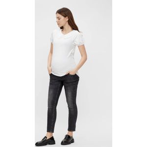 MAMALICIOUS low waist slim fit zwangerschapsjeans MLCALIFORNIEN grijs stonewashed