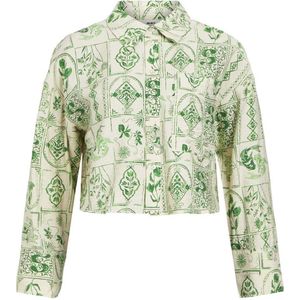 OBJECT blouse OBJELI met all over print groen/ beige