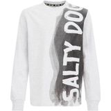 WE Fashion sweater met tekst wit/zwart