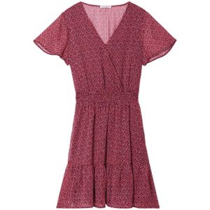 Cache Cache semi-transparante jurk met all over print en volant roze/rood